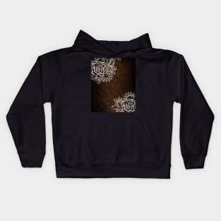 Rose Painted White Henna Kids Hoodie